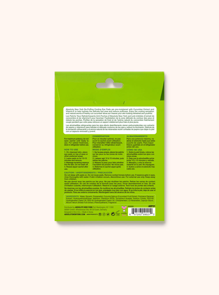 Cooling Eye Pads AEP21 Cucumber + Vitamin E