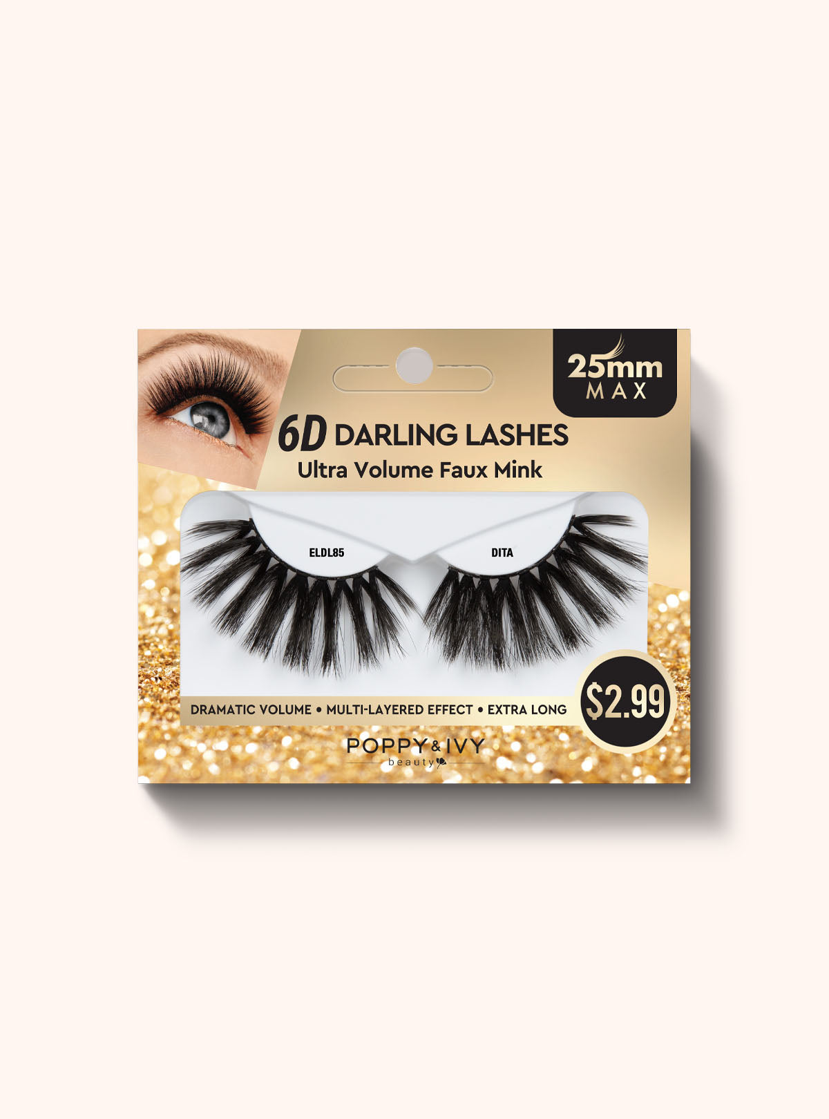 Poppy & Ivy 6D Darling Lashes 25mm Eyelashes- Faux Mink | Absolute 