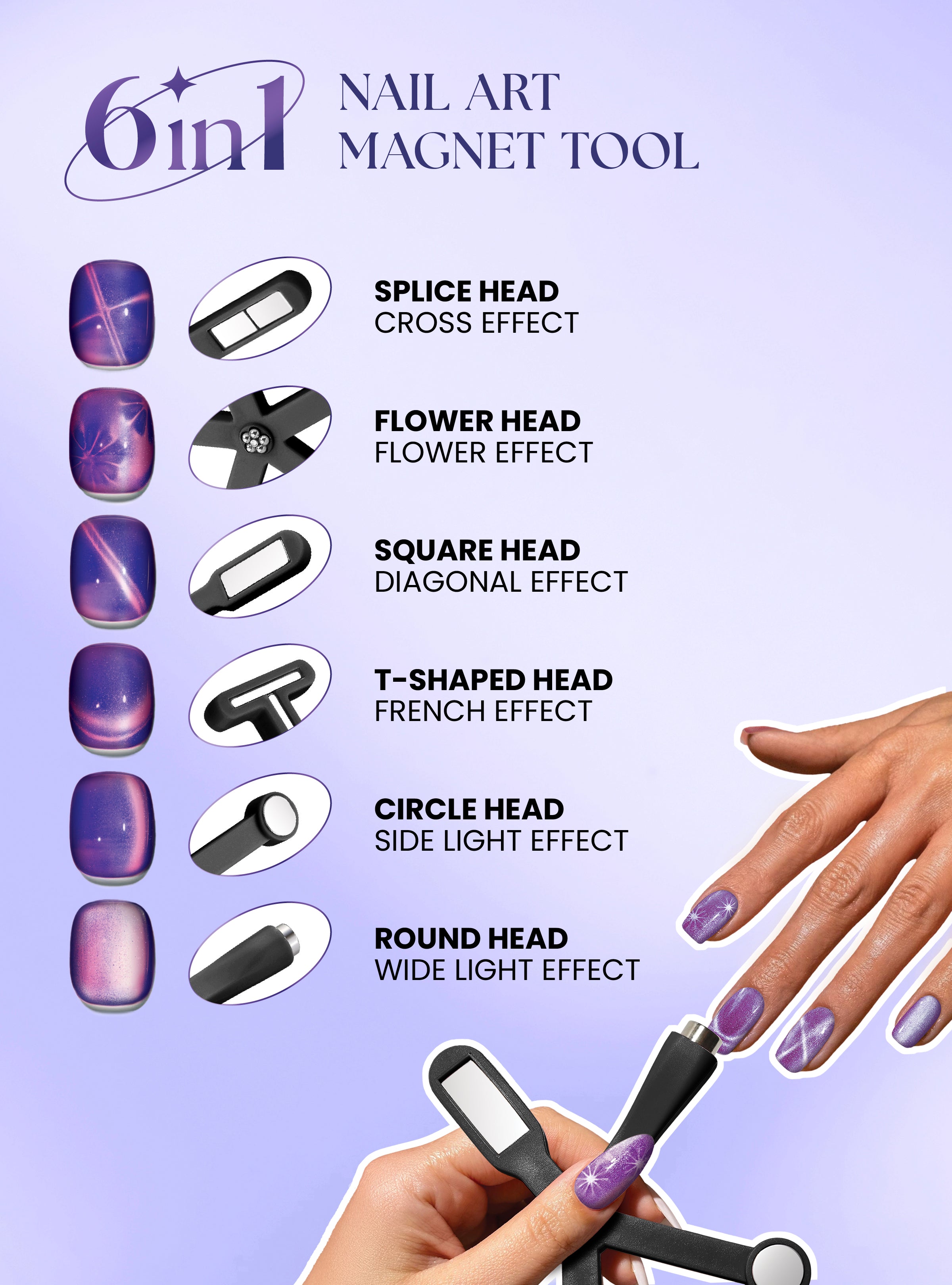 DISCO THAW NAIL POLISH Magnet 6点セット 6 in 1 Nail Art Magnet Tool | Absolute New York