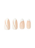 NTFC03 French Chic Press On Nails - Almond Medium