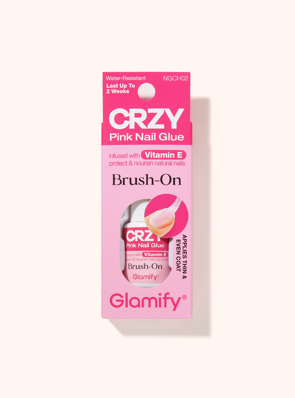 Brush-On Pink Nail Glue