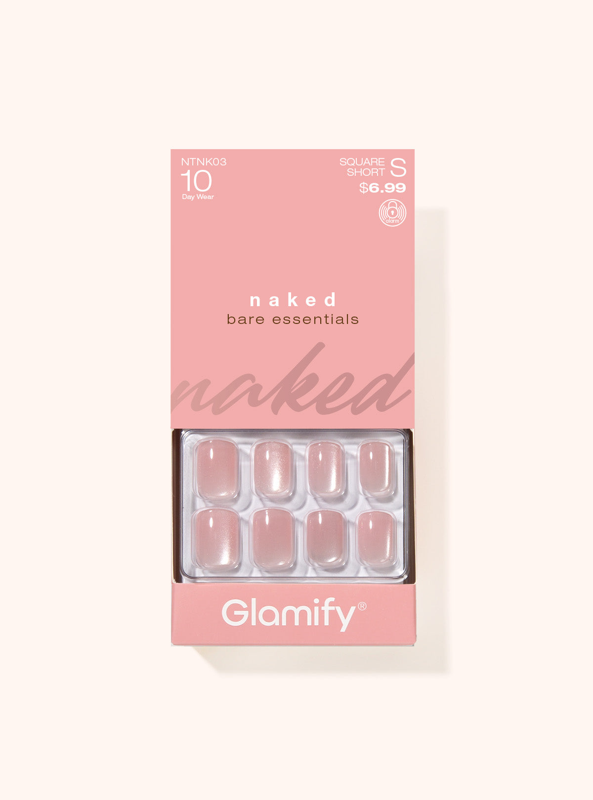 NTNK03 Naked Press On Nails - Square Short