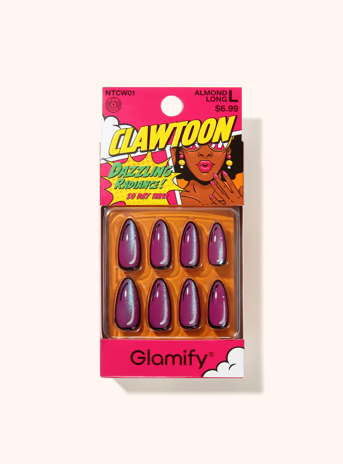 NTCW01 Clawtoon Press On Nails - Almond Long