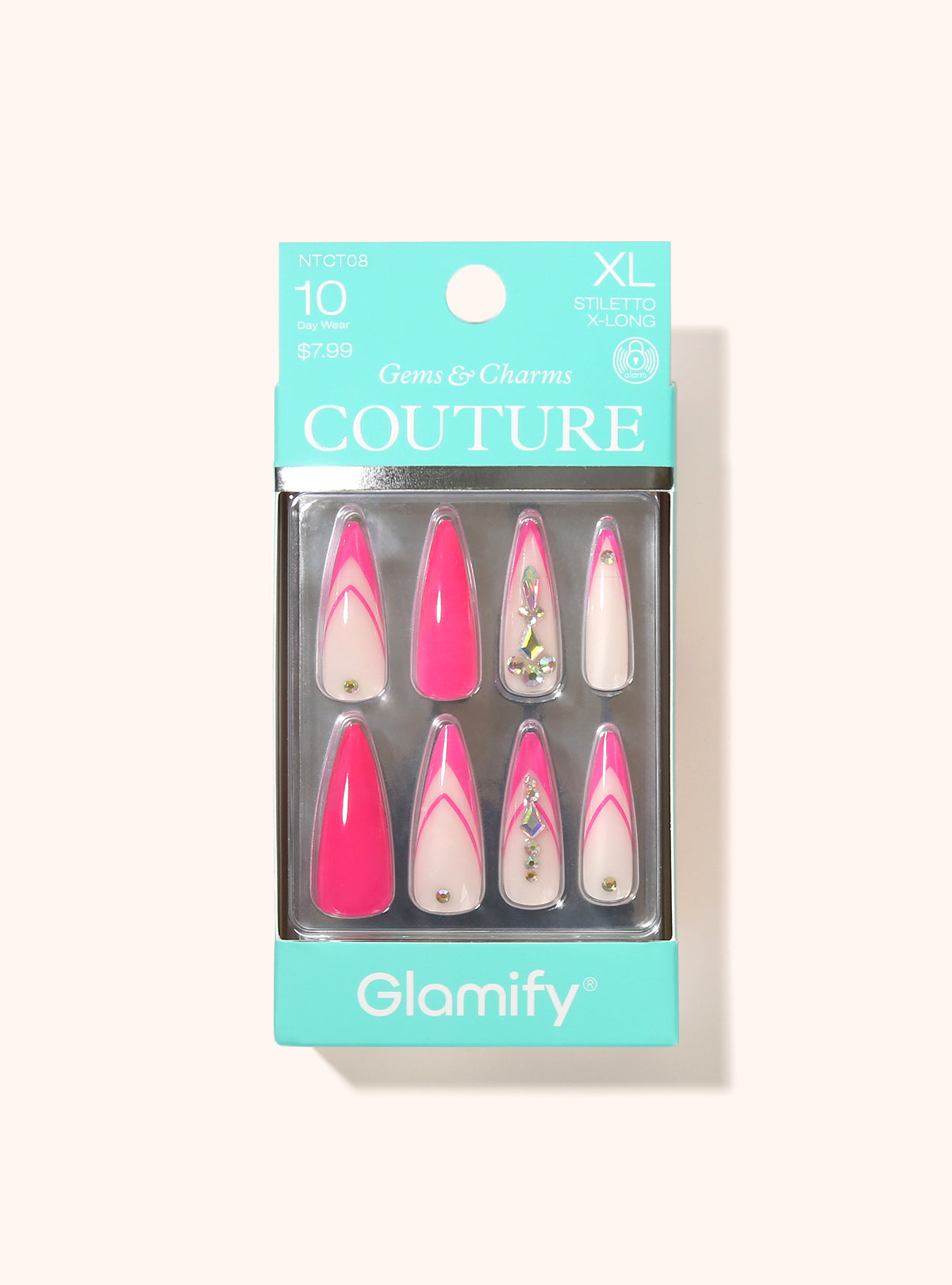 NTCT08 Couture Press On Nails - Stiletto X-Long