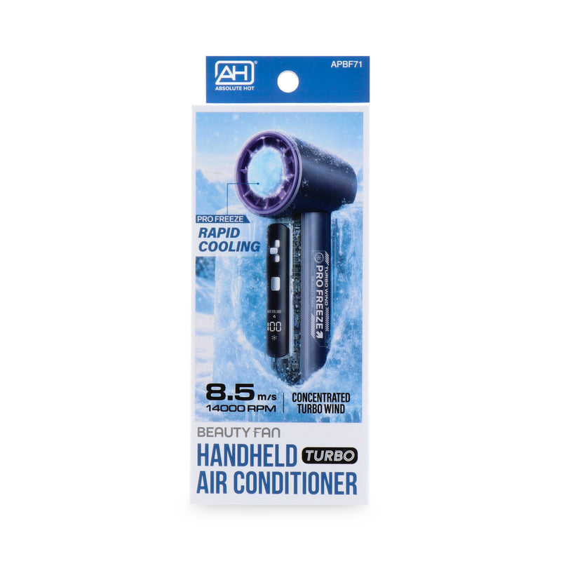 Handheld Turbo Air Conditioner Beauty Fan - box front #APBF71