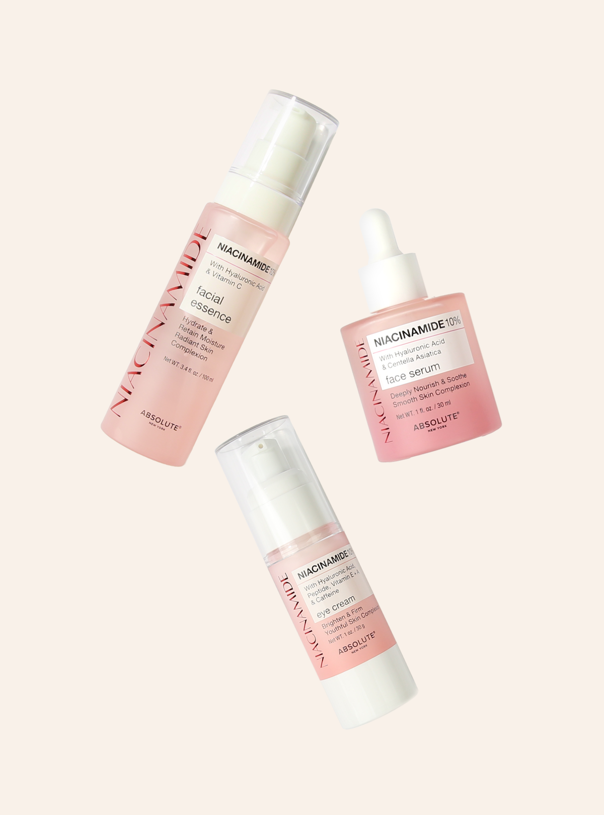 3-pieces Niacinamide Set: Essence, Serum, Eye Cream