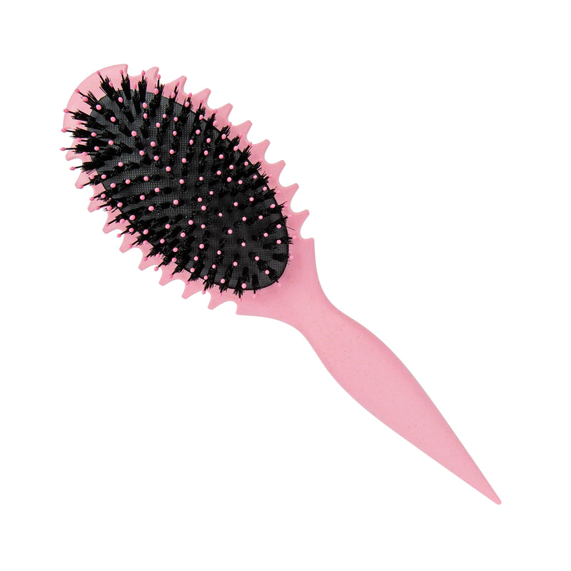 Curl Precision Styler Round Brush Pink - front view #HBCP01P