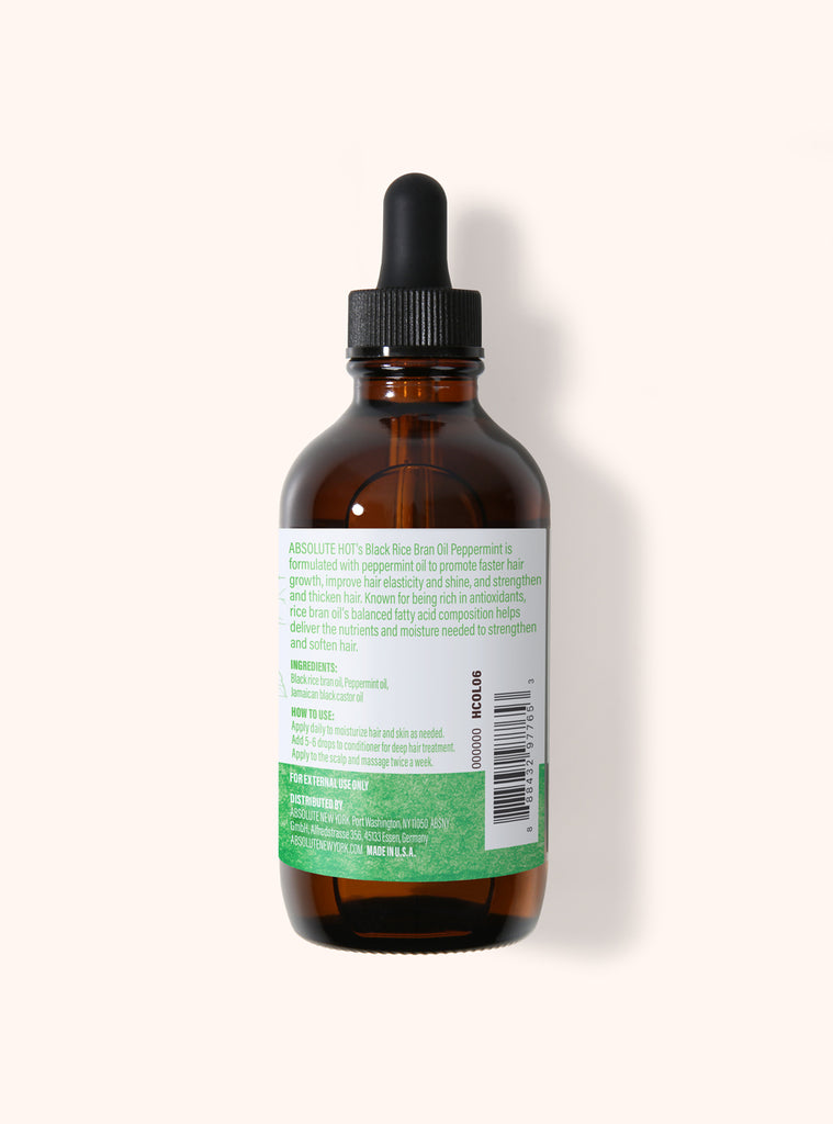Black Rice Bran Peppermint Hair Oil - Cold Pressed & 100% Natural –  Absolute New York