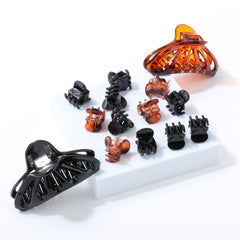 Mini Heart Claw Clips - Black and Tortoise, 12 Piece - concept image 2 #shared