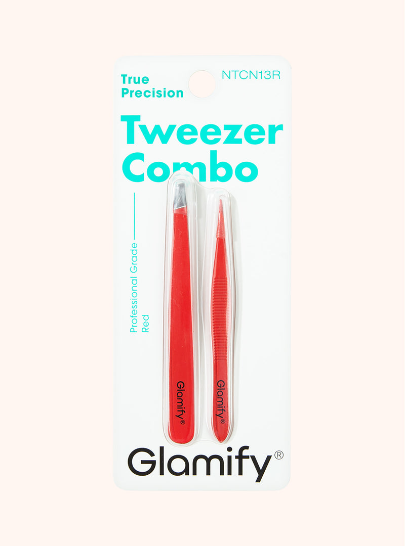 Red Slant + Point Tweezer Combo