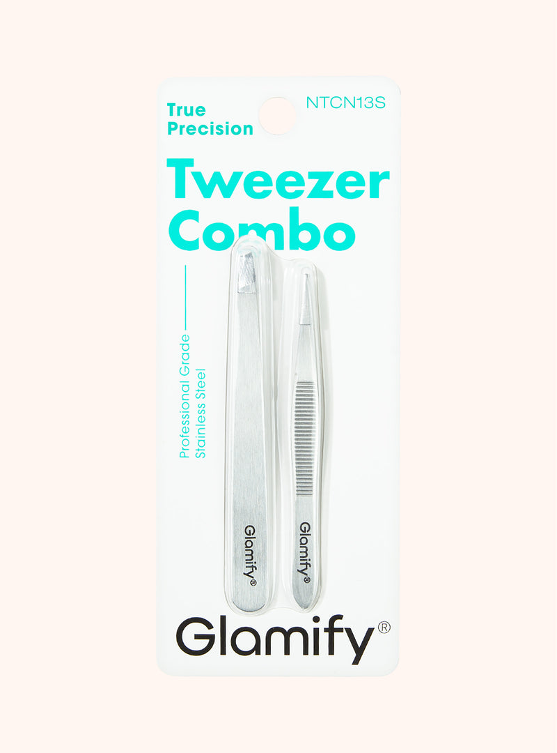Stainless Steel Slant + Point Tweezer Combo