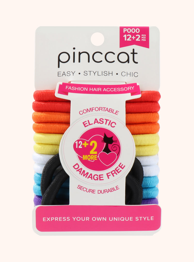 Assorted Color Elastic Hair Bands - 14 Piece by Pinccat