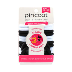 Black and White Elastic Hair Bands - 14 Piece - product image #P001