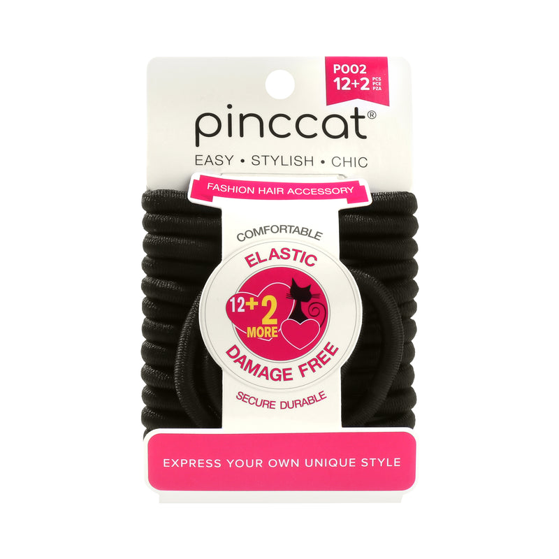 Black Elastic Hair Bands - 14 Piece - product image #P002