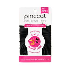 Thick Black Elastic Hair Bands - 36 Piece - product image #P013