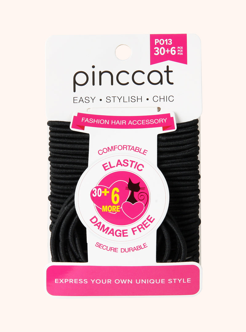 Thick Black Elastic Hair Bands - 36 Piece by Pinccat