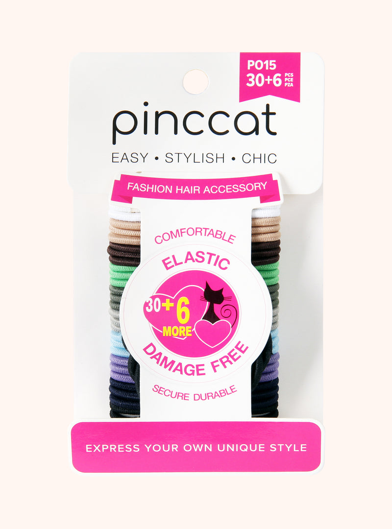 Assorted Color Elastic Hair Bands - 36 Piece by Pinccat