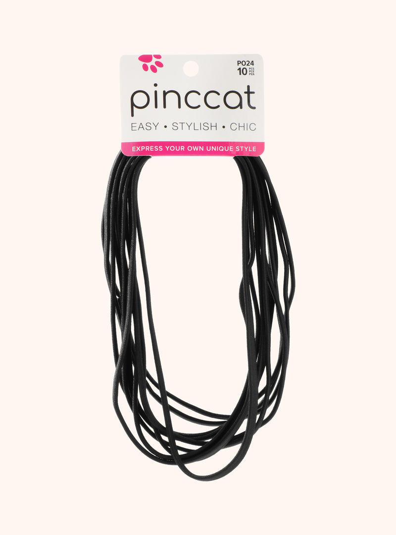 Slim Black Head Wraps - 10 Piece by Pinccat
