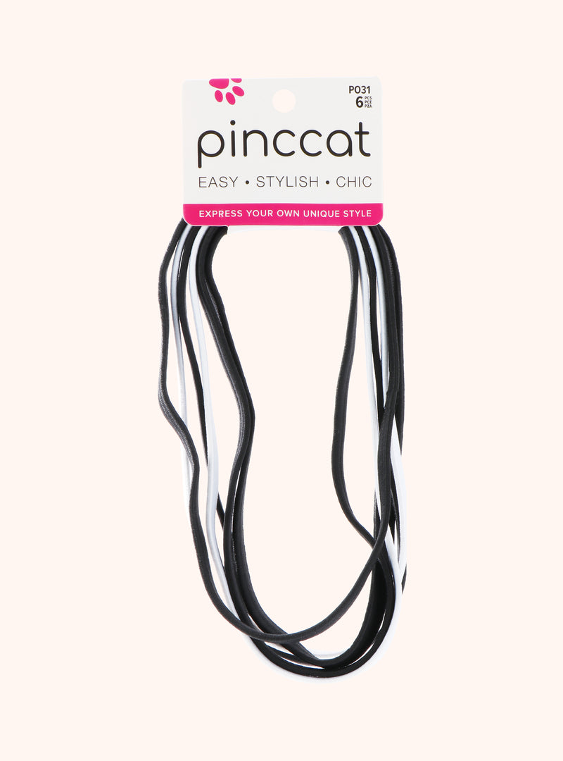 Black and White Head Wraps - 6 Piece by Pinccat
