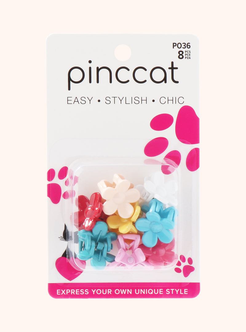Flower Mini Claw Clips - Assorted Colors, 8 Piece by Pinccat