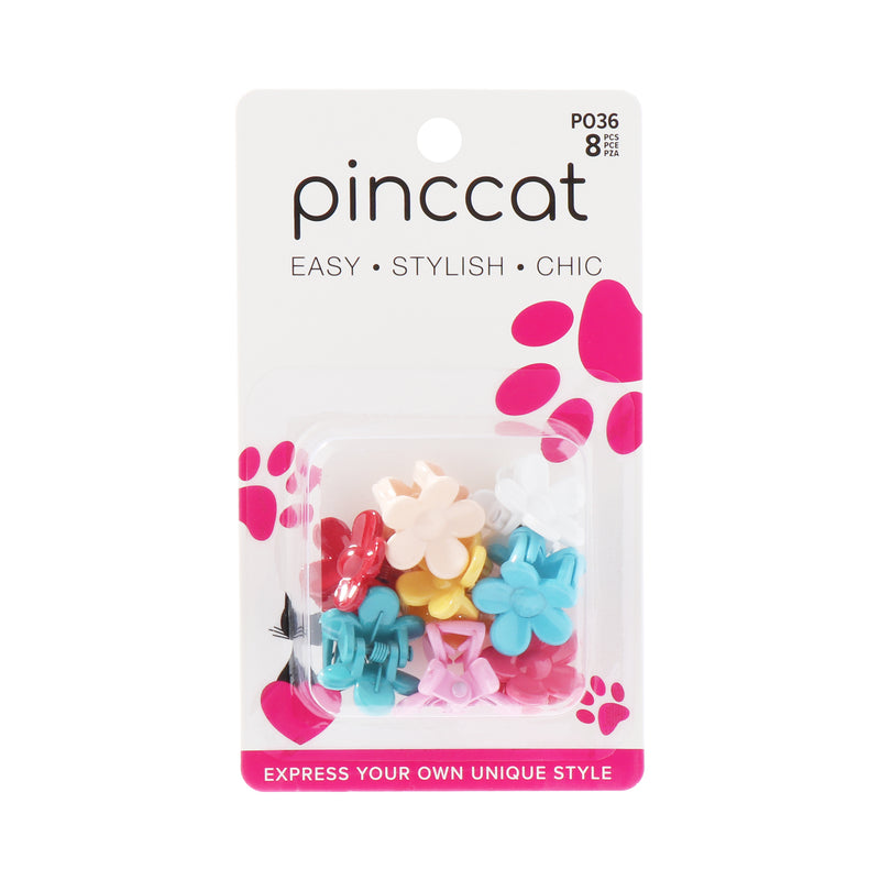 Flower Mini Claw Clips - Assorted Colors, 8 Piece - product image #P036
