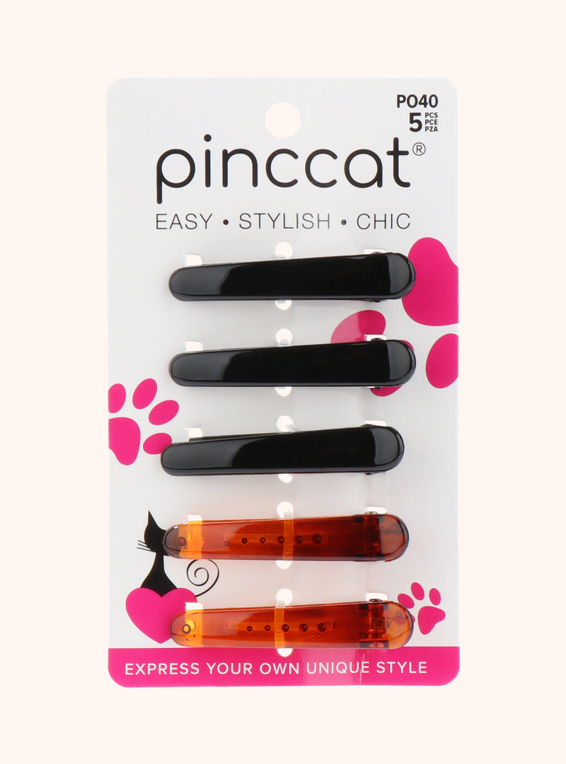 Long Hair Clips - Black and Tortoise, 5 Piece by Pinccat