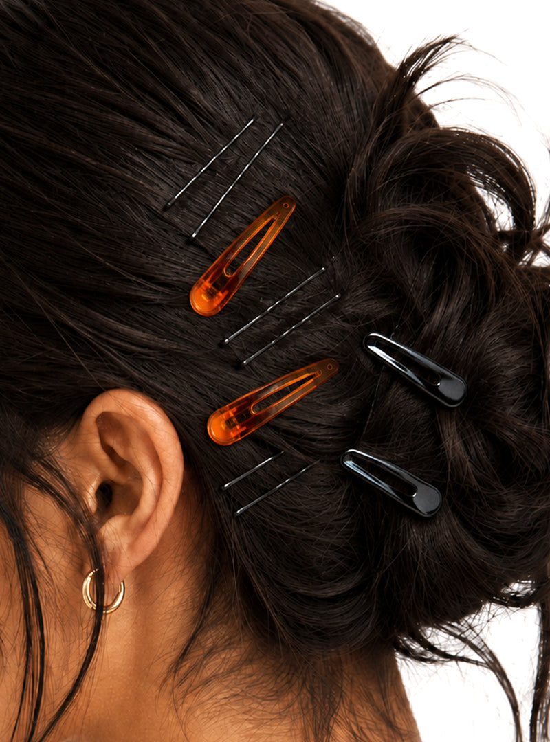 Long Hair Clips - Black and Tortoise, 5 Piece - concept image 1 #shared