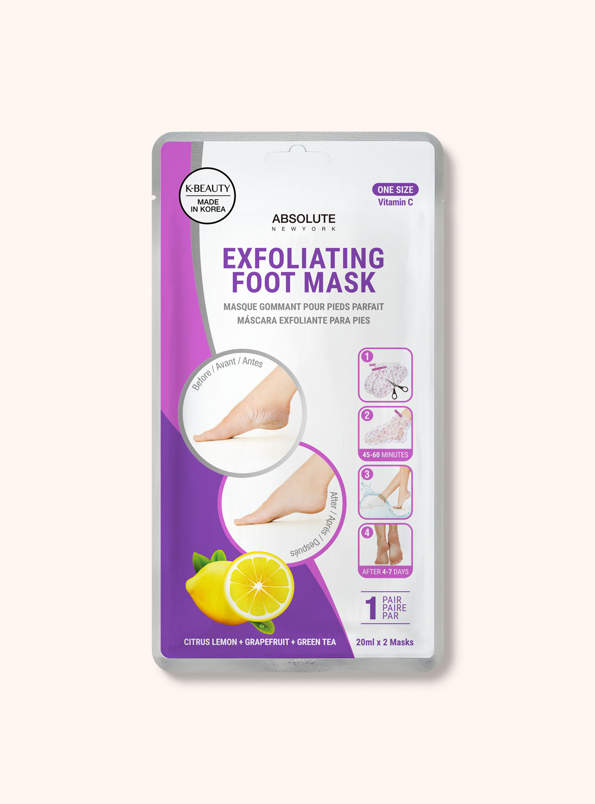 Exfoliating Foot Mask || Citrus Lemon + Grapefruit + Green Tea