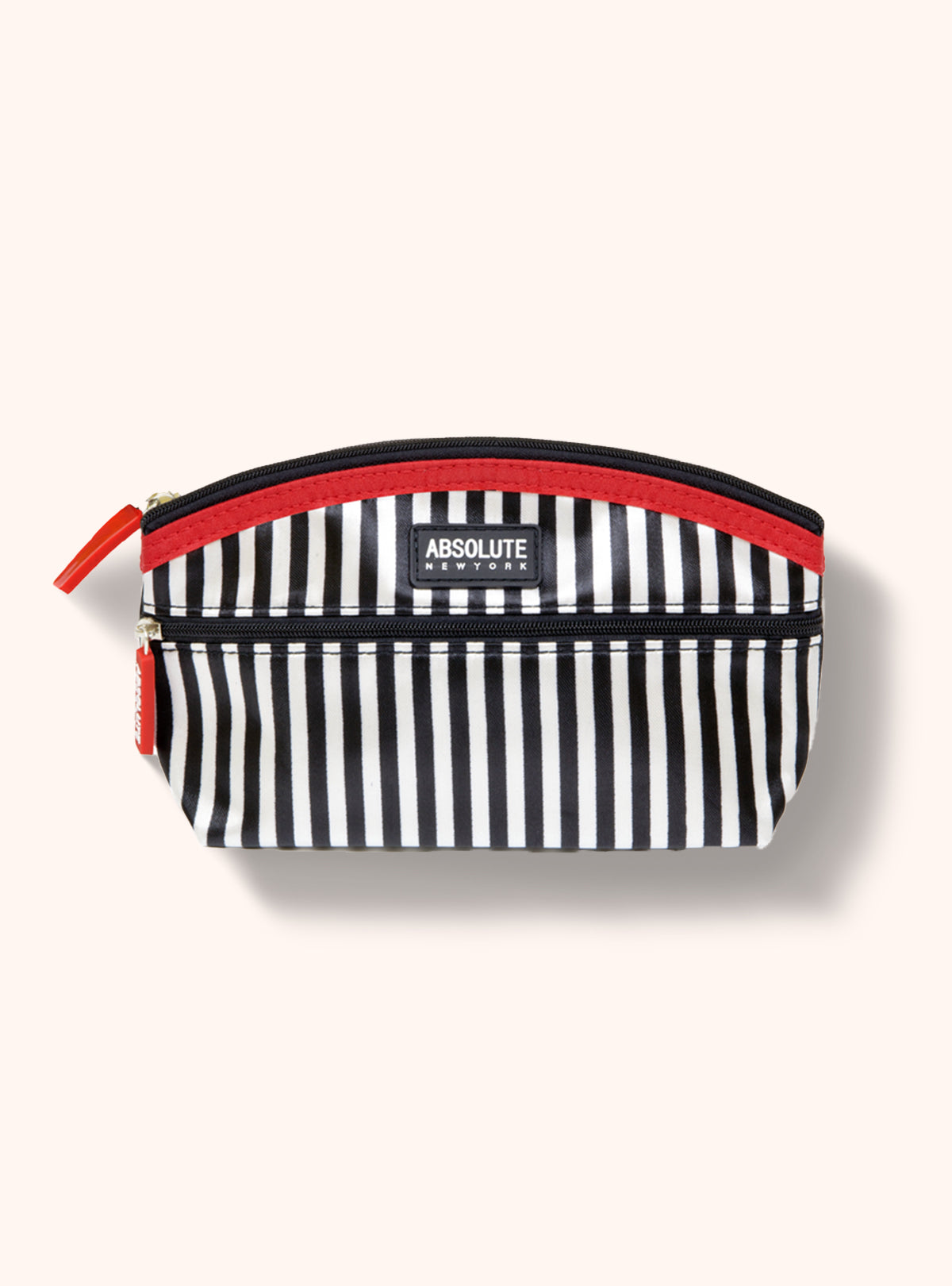 Black and White Stripe Satin Makeup Bag - ACB04