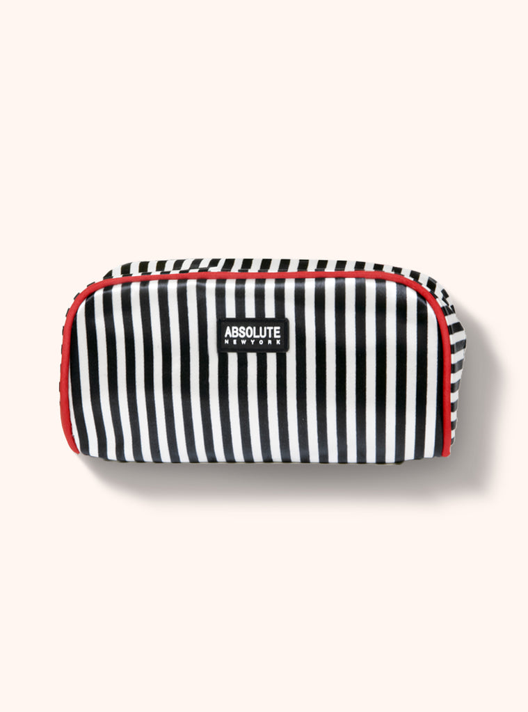 Black and White Stripe Satin Makeup Bag ACB08