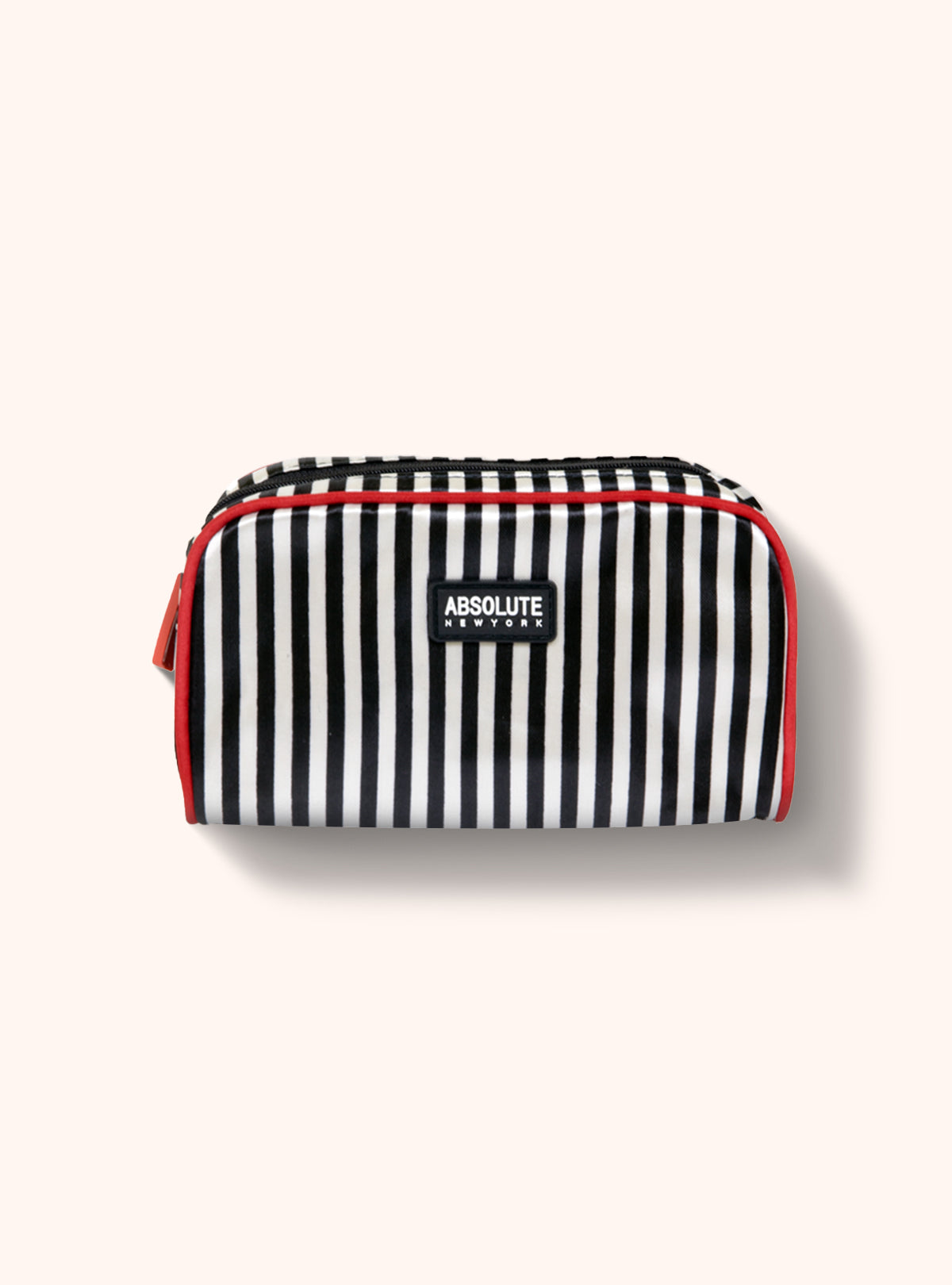 Black and White Stripe Satin Makeup Bag - ACB04