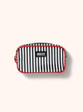 Black and White Stripe Satin Makeup Bag ACB10